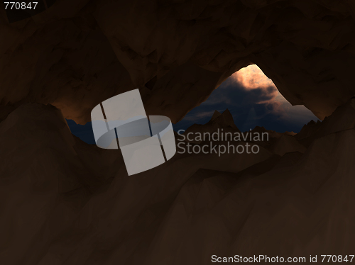 Image of Underground Cave With Sky 5