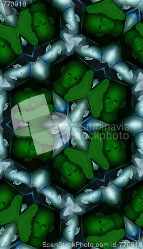 Image of Seamless Pattern Of Heads In Cells