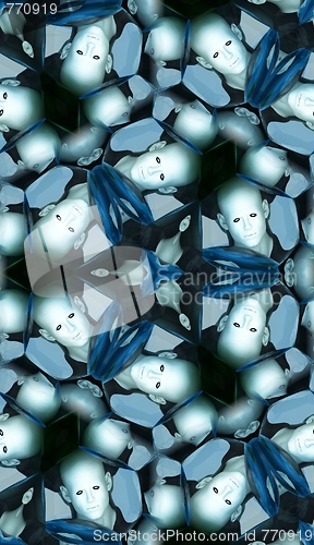 Image of Seamless Pattern Of Heads In Cells