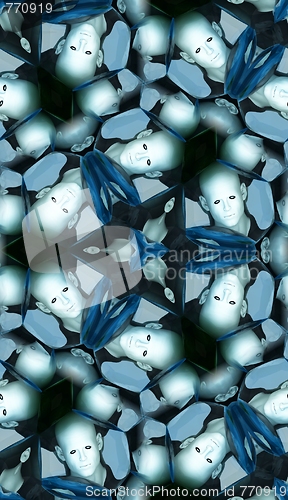 Image of Seamless Pattern Of Heads In Cells