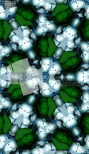 Image of Seamless Pattern Of Heads In Cells