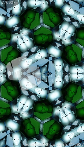 Image of Seamless Pattern Of Heads In Cells