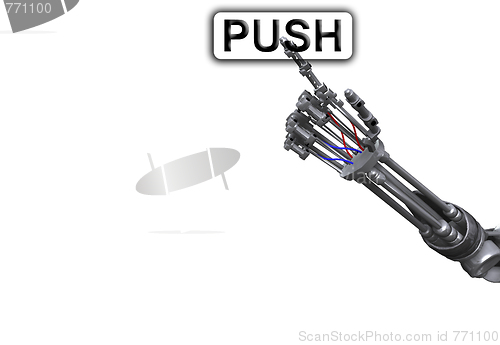 Image of Robot Hand Pushing Button