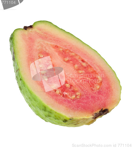 Image of Cross section of a pink guava