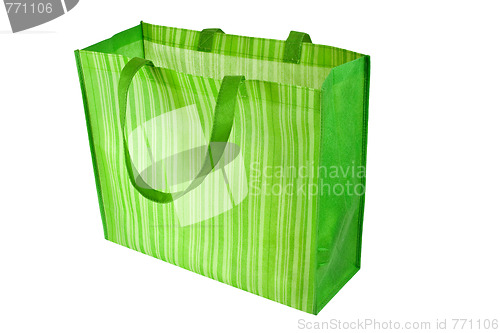 Image of Empty green reusable shopping bag