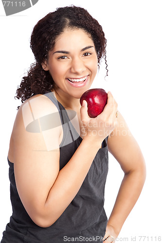 Image of Woman with apple