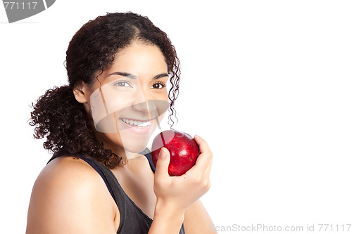 Image of Woman with apple