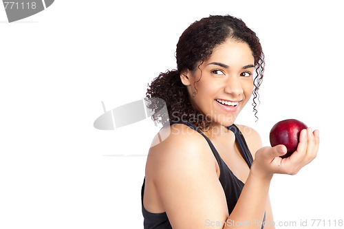 Image of Woman with apple