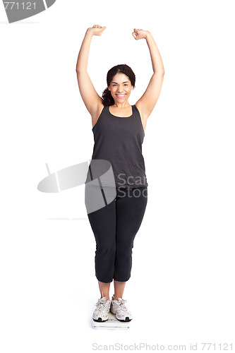 Image of Woman on weight scale