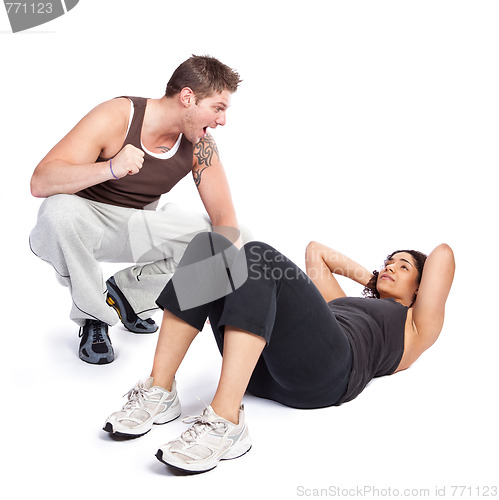 Image of Exercise woman with trainer