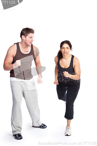 Image of Exercise woman with trainer