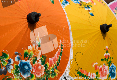 Image of Painted cotton umbrellas