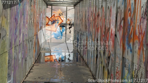 Image of Footbridge with graffiti