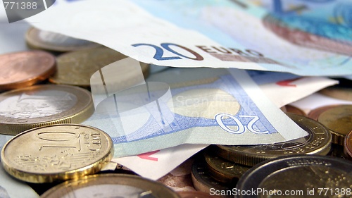 Image of Euro coins and notes