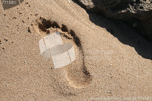 Image of Footprint in Sand