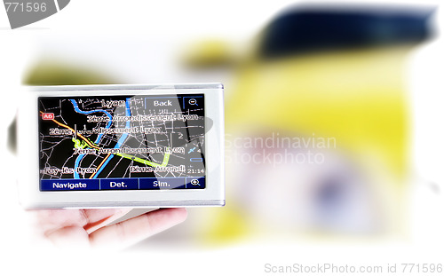 Image of Gps in a man hand.