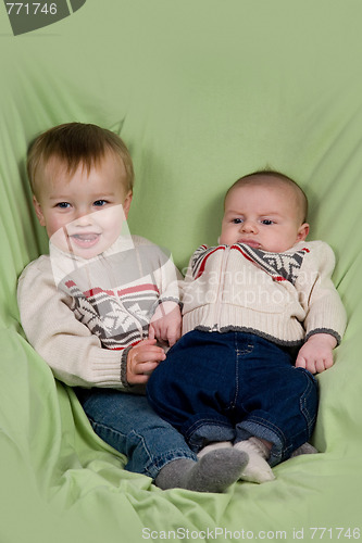 Image of Baby Boys in Winter Clothes