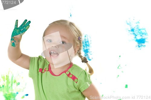 Image of A little girl in studio