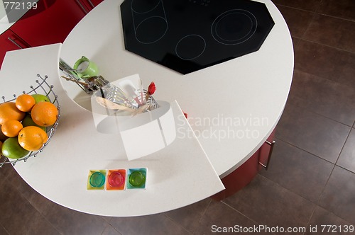 Image of Red modern kitchen