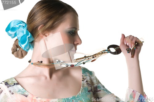 Image of Young woman in studio
