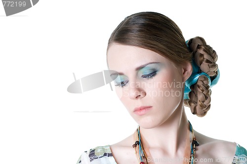 Image of Young woman in studio
