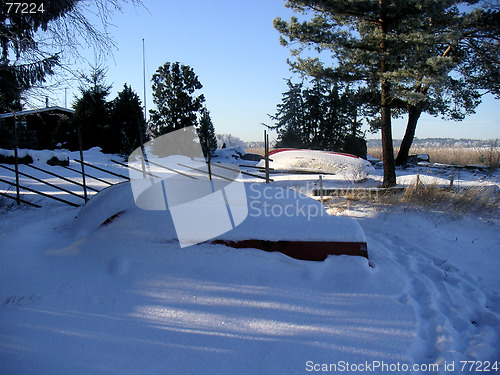 Image of Boat below the snow