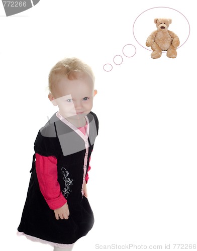 Image of Little girl dreaming