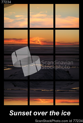 Image of Sunset over the ice