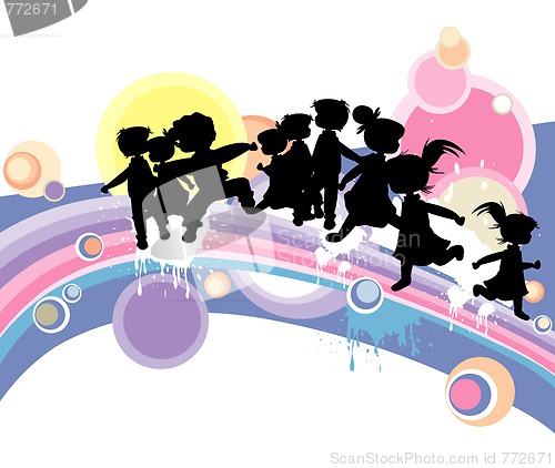 Image of kids silhouettes 