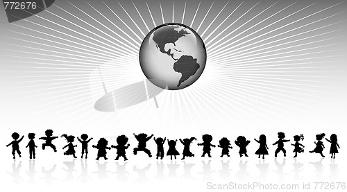 Image of kids and world