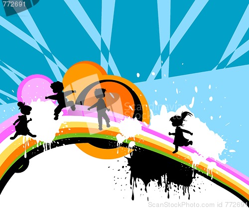 Image of kids silhouettes 