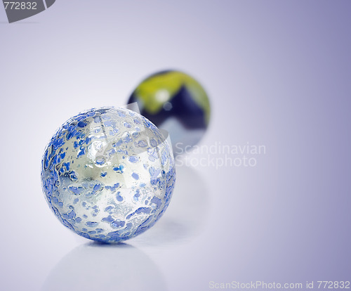 Image of Marbles on Blue