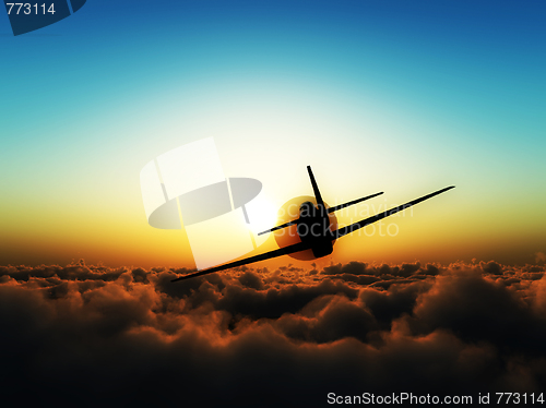 Image of Propeller Plane In The Sky