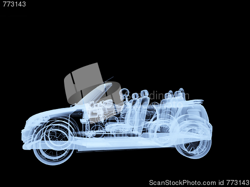 Image of Xray Skeleton Driving A Car