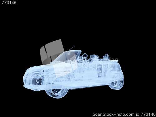 Image of Xray Skeleton Driving A Car