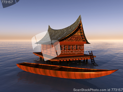 Image of Boat With Boat House
