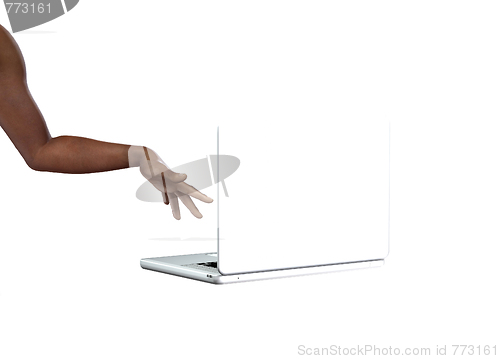 Image of Hand On Laptop