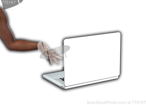 Image of Hand On Laptop