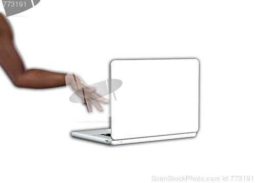 Image of Hand On Laptop