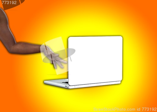 Image of Hand On Laptop