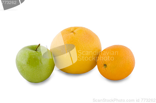 Image of apple, orange and grapefruit