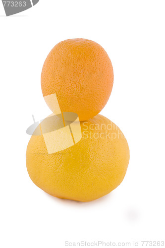 Image of two fruit orange and grapefruit