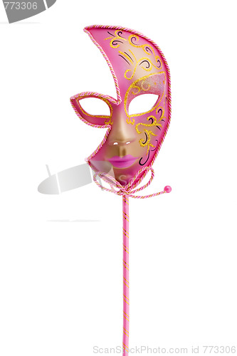 Image of pink venetian mask