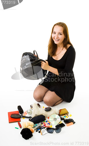 Image of contents of womans hand bag