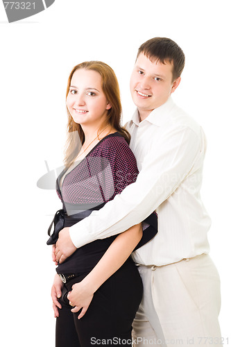 Image of Couple embracing and smiling