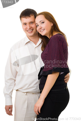 Image of Young couple embracing