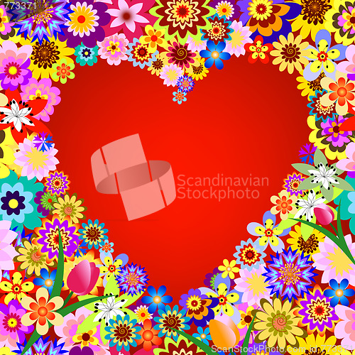 Image of Abstract floral valentine frame