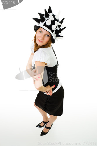 Image of beautiful woman in party hat