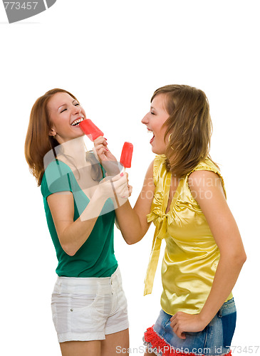 Image of Two woman with ice cream