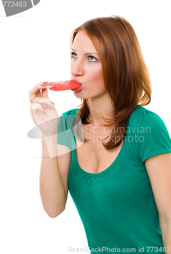 Image of woman with ice cream